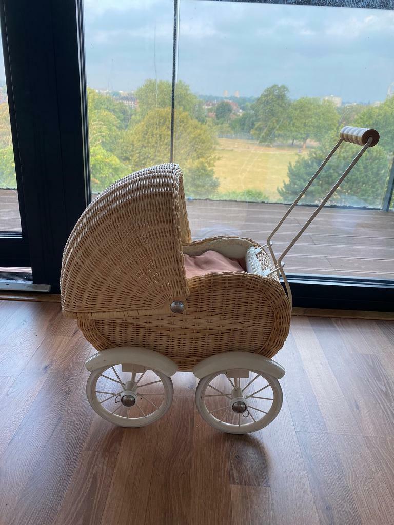 wicker doll carriage prices